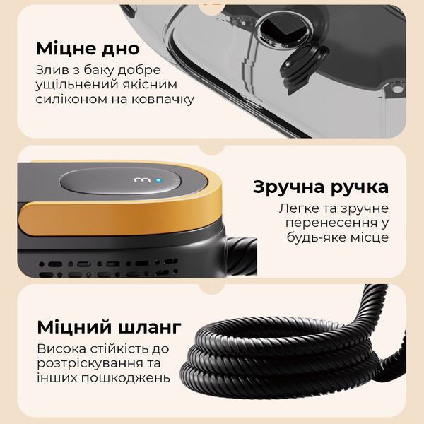 Портативный паровой очиститель чёрный с 4 насадками и регулятором температуры TC-SC-003 фото